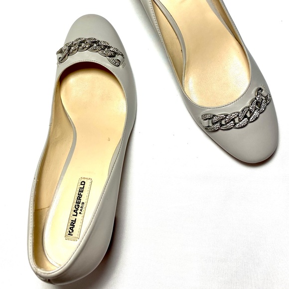 Low Heel Shoes block embroidered with silver strap - Picture 12 of 14